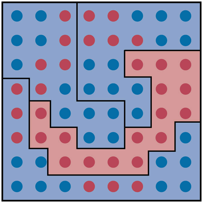 Packing map of a hypothetical district