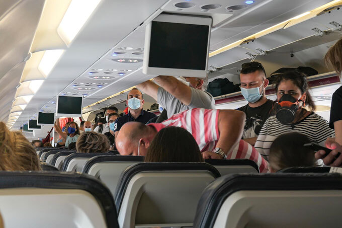 passengers on a flight from Athens