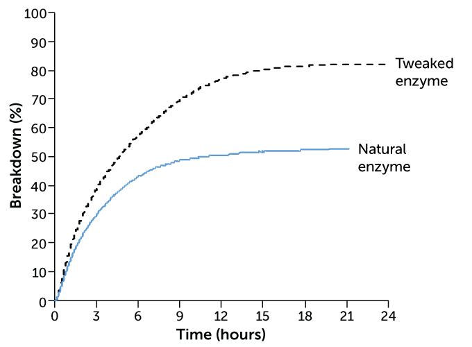 PET breakdown by an enzyme